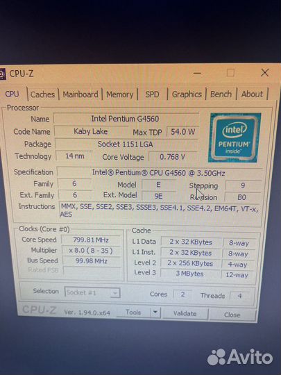 Процессор intel pentium g4560 3.5ghz