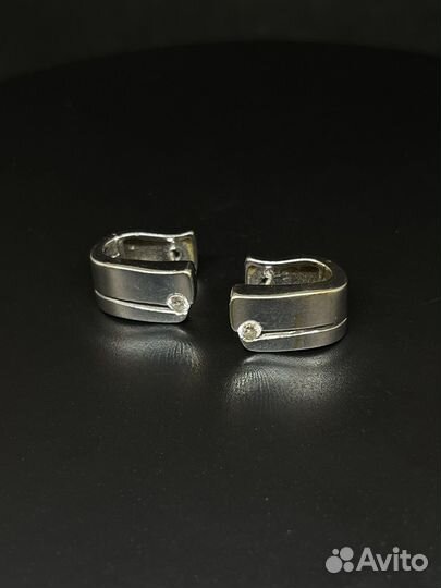 Серьги из белого золота с брл 3 мм / 750