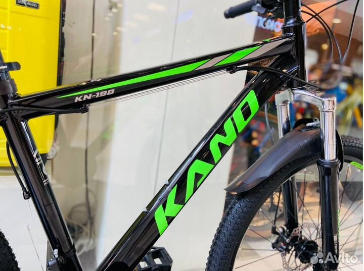 Велосипед на спицах Kano 198 26'' черный/зеленый