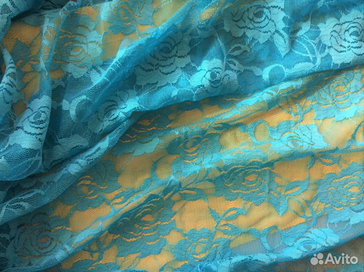 Ткань гипюр стрейч отрез 3,13м -№8, плательный