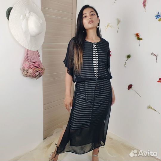 Двойное платье в полоску Aigul