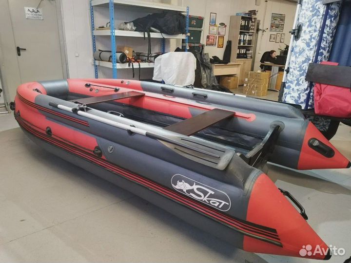 Лодка Skat Тритон 390 Fi нд; т.серо-красный