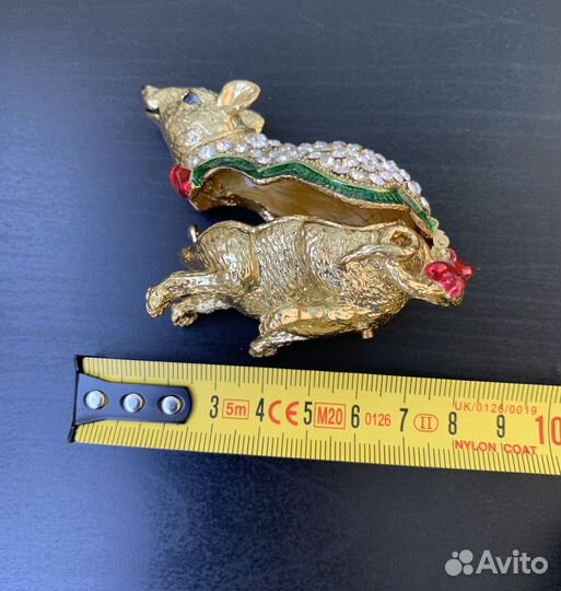 Шкатулка мышь со стразами