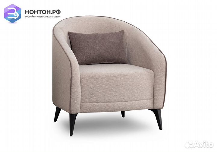 Кресло Бернис бежевое / светло-коричневое