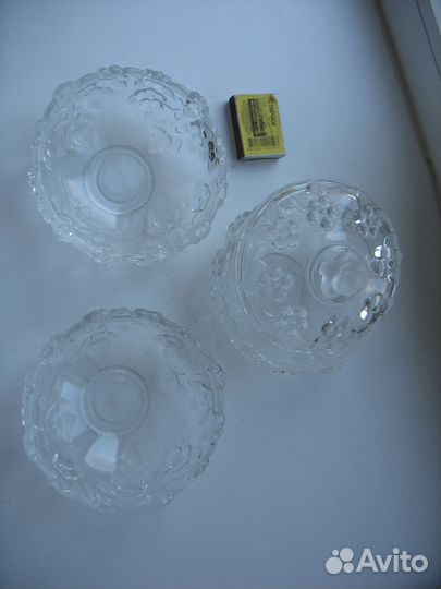 Набор для десерта.СССР.Белое стекло