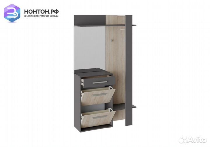 Прихожая Нуар фон серый / дуб сонома