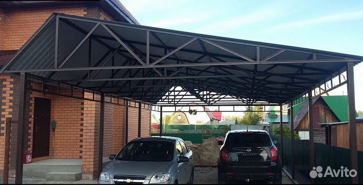 Навесы из металлочерепицы