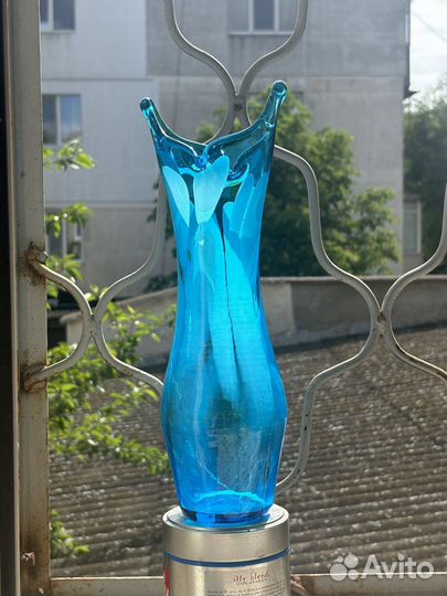 Ваза винтаж 30 см цветное стекло