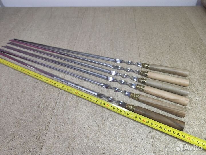 Подарочный набор шампуров с ручками из дерева орех