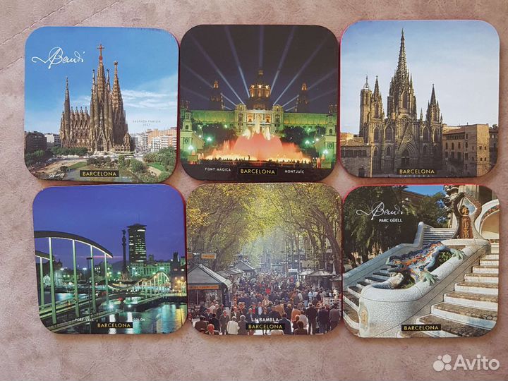 Подставки под горячее с видами Барселоны