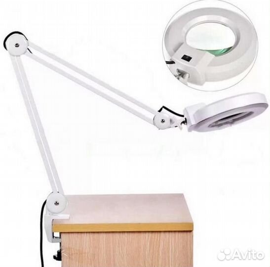 Лампа-лупа настольная 5Д на кронштейне