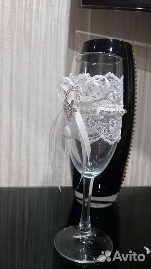 Свадебные бокалы ручной работы