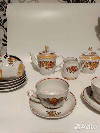 Чайный сервиз СССР барановка,Осенний букет