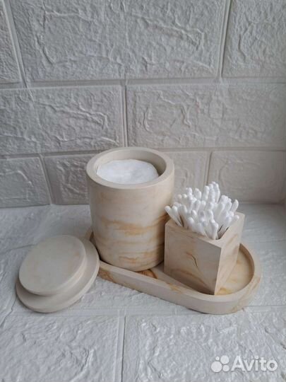Поднос, стаканчики из гипса