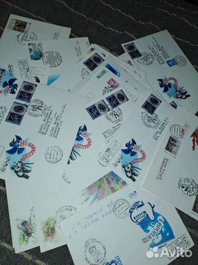 Почтовые конверты СССР прошедшие почту