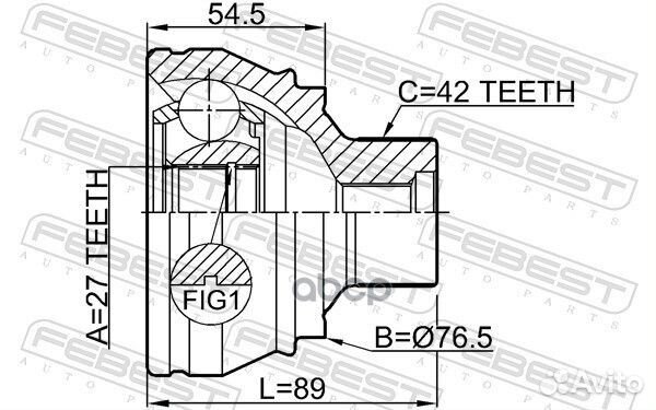 Шрус наружный 27x76.5x42 1710-Q5 Febest