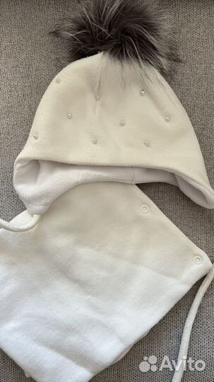 Комплект шапка, шарф зимние