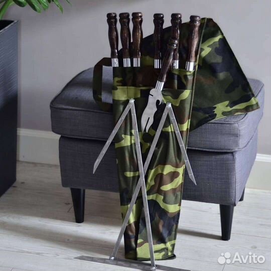 Шампура набор подарочный 6шт с мангальницей