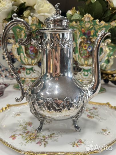 Антиквариат чайник серебрение Франция