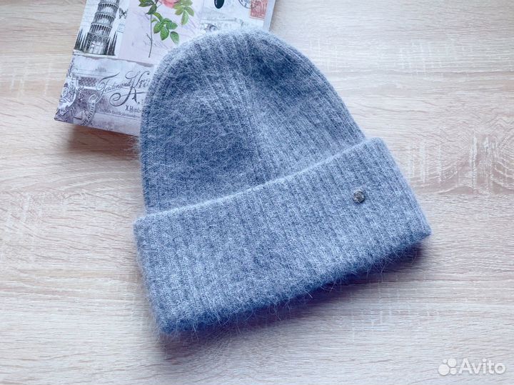 Шапка бини зимняя женская из ангоры 56 58