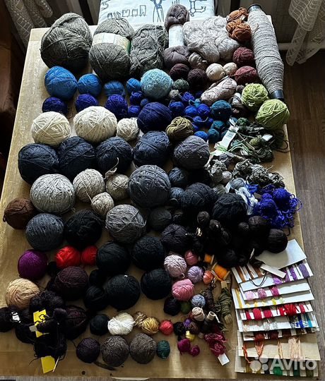 Пряжа,бисер, стеклярус, пайетки, журналы (вязание)