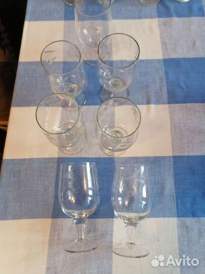 Бокалы винтаж ссср, марганцевое стекло