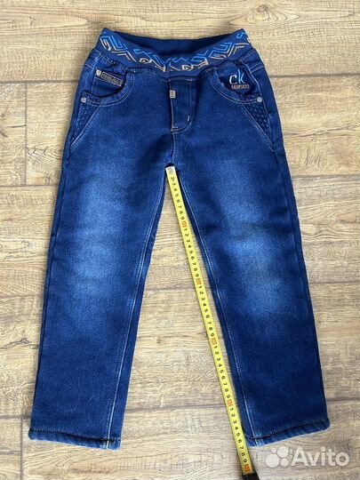 Джинсы утепленные на мальчика 6-7 лет как новые