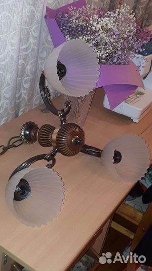 Люстра Reccagni Angelo. Латунь.дерево