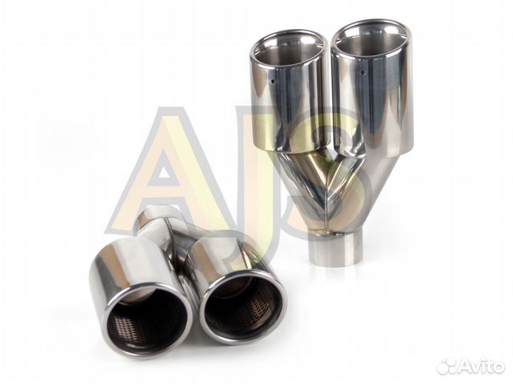 Насадка на глушитель AJS #1 двойная пара 60x89x270 хром