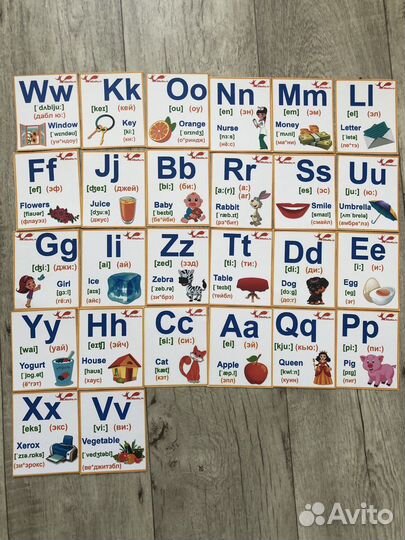 Карточки английский алфавит