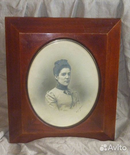 Старинная рама и фотография 65х55 см