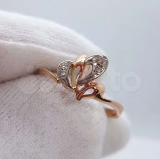 Золотое кольцо с бриллиантом СССР 583
