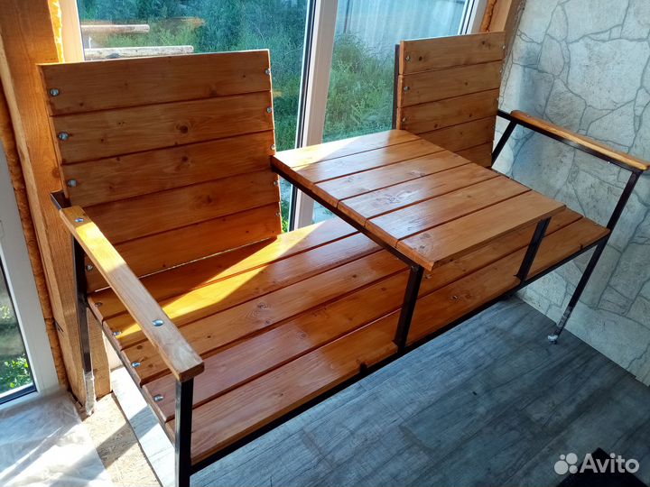 Скамейка со столиком садовая