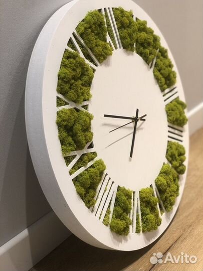 Часы со мхом подарок декор на заказ