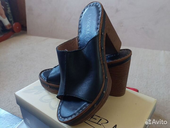 Шлепки женские 37,5 размер натуральная кожа