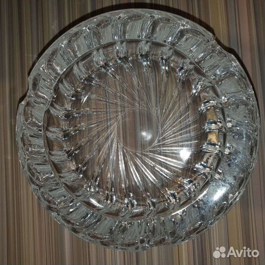 Хрустальная пепельница СССР круглая