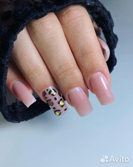 Маникюр, гель лак, наращивание, модель на педикюр