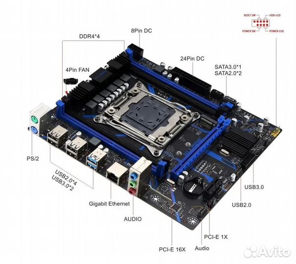 Материнская плата X99 LGA 2011-3 DDR4 Kllisre E5-F