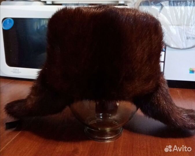 Норковая шапка мужская новая, цельная
