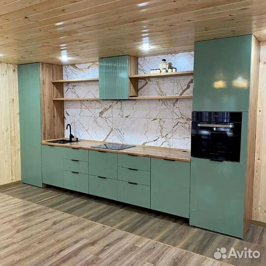 Прямой кухонный гарнитур современный