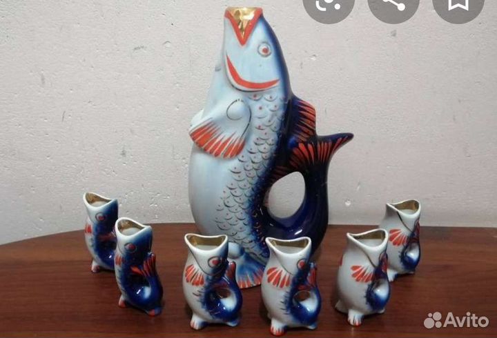 Кувшин и стопки,кобальт СССР