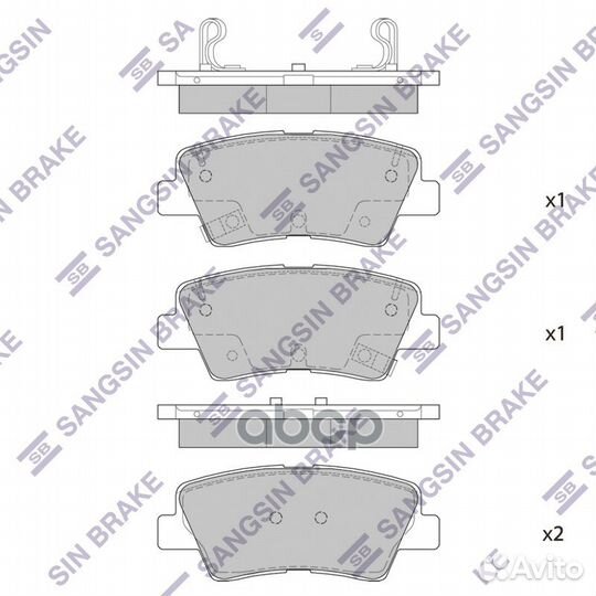 Колодки тормозные дисковые зад SP1907 Sangsin b