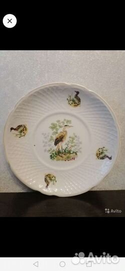 Тарелка декоративная Цапля СССР Коростень