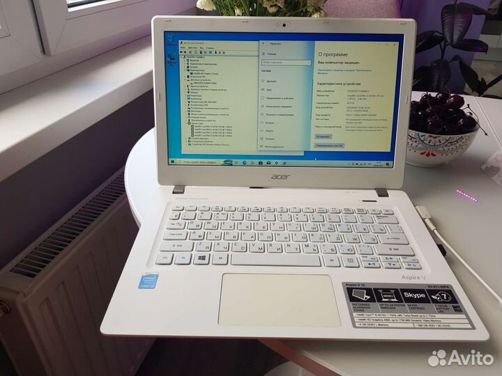 Ноутбук белый Acer aspire V 13'3 Core i5 16gb