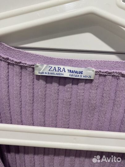 Вязаный топ майка лаванда Zara S/M