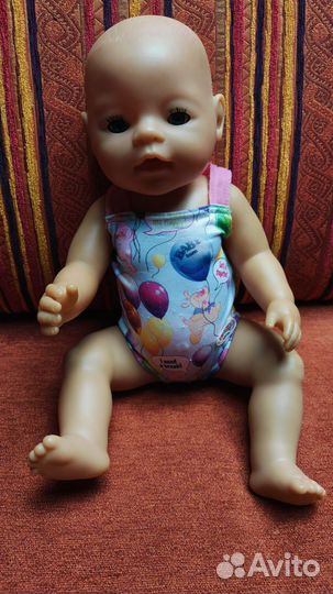 Кукла беби борн с одеждой, кроваткой, шкафом