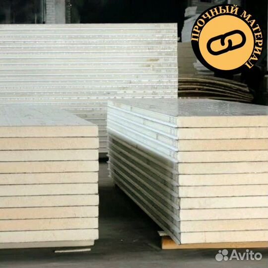 Сэндвич-панели стеновые, пенополистирол, 60мм