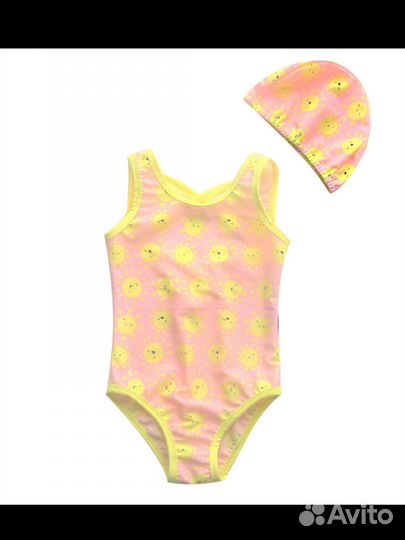 Купальник детский для девочек с шапочкой