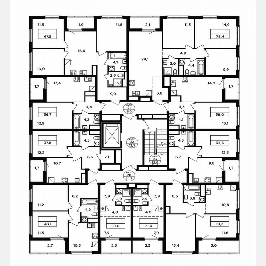1-к. квартира, 34,6 м², 4/9 эт.
