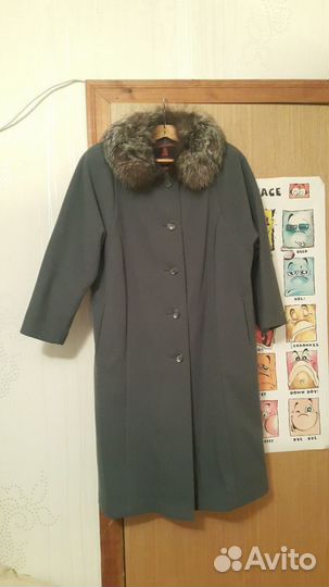 Шерстяное пальто с натуральным мехом